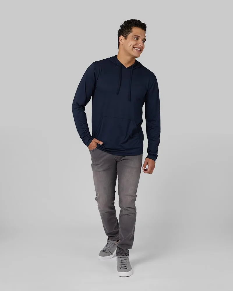 32 Degrees Men's Cool Classic Long Sleeve Hooded T-Shirt | Anti-Odor | 4-Way Stretch | Moisture Wicking