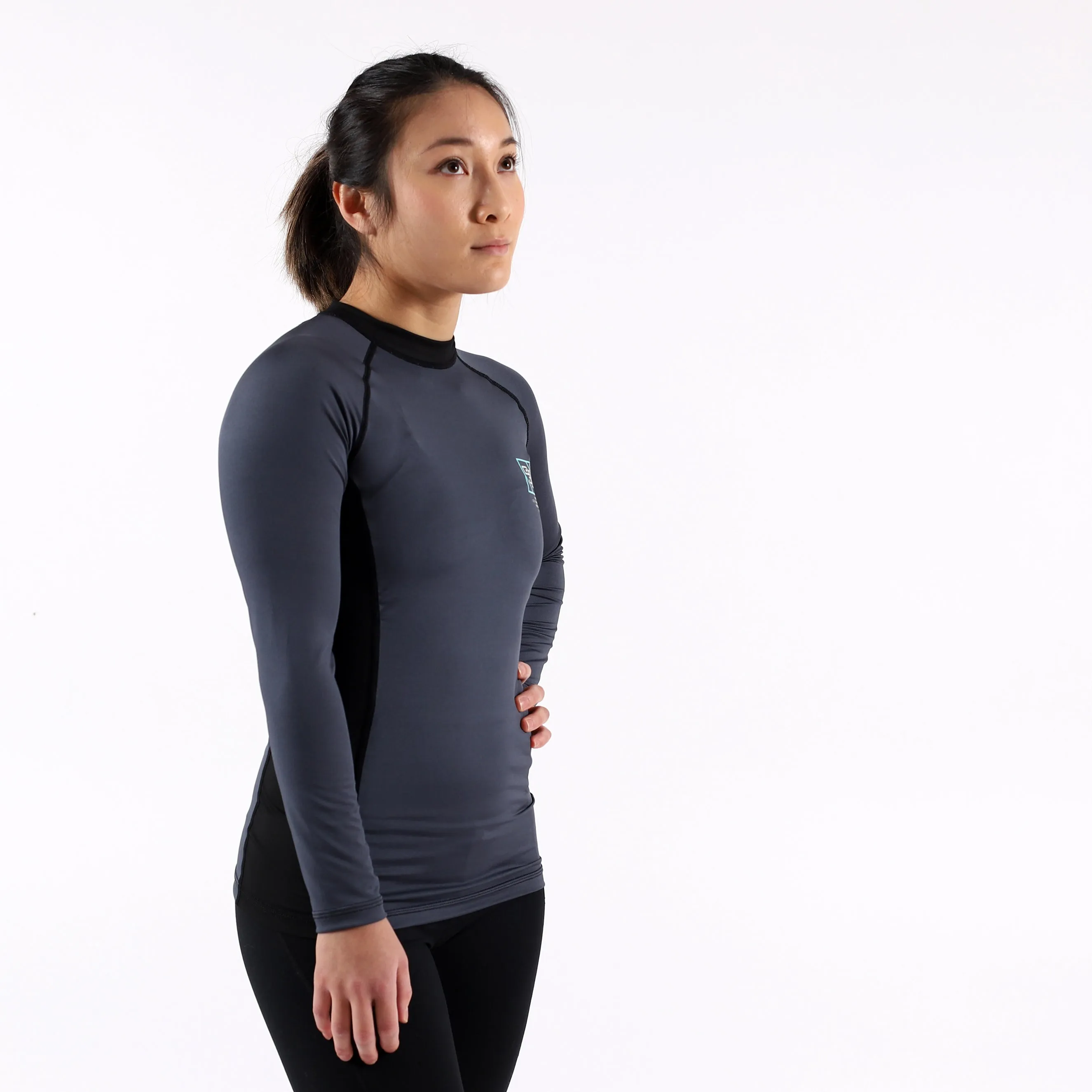 93brand Standard Issue Women's LS Rash Guards 2-PACK (Sage Green, Slate Grey)