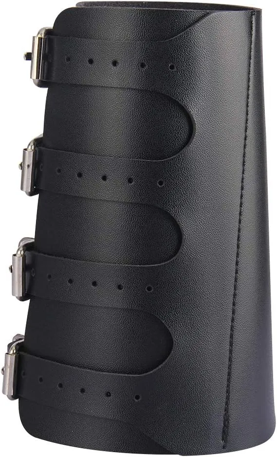 AZORA Leather Gauntlet Wristband Medieval Bracers Wrist Band Buckle Wide Bracer Arm Armor Cuff 2 Pcs