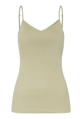 Cotton Seamless Padded Cotton Camisole | Moss Green 71605-2720