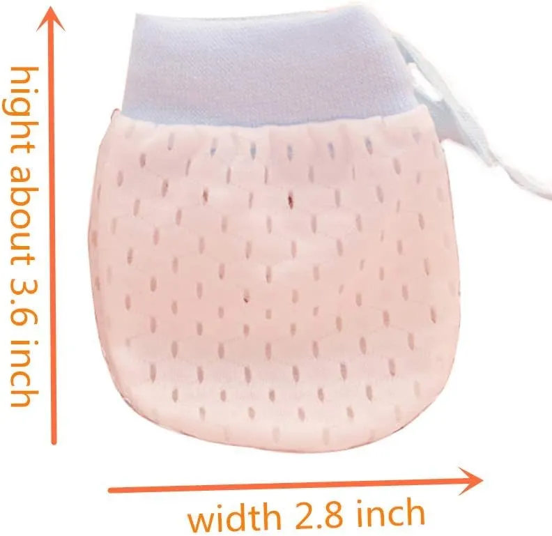 Cute Boys Girls Cotton No Scratch Gloves Drawstring Adjustable Mittens for Baby Infants