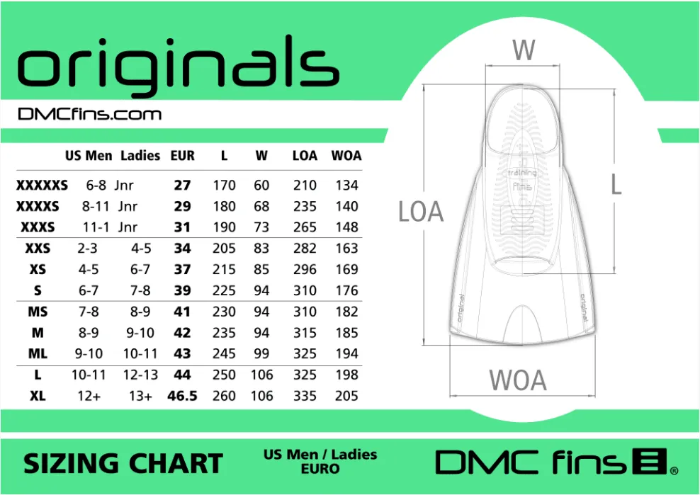 DMC Fins Training Fluoro/Charcoal