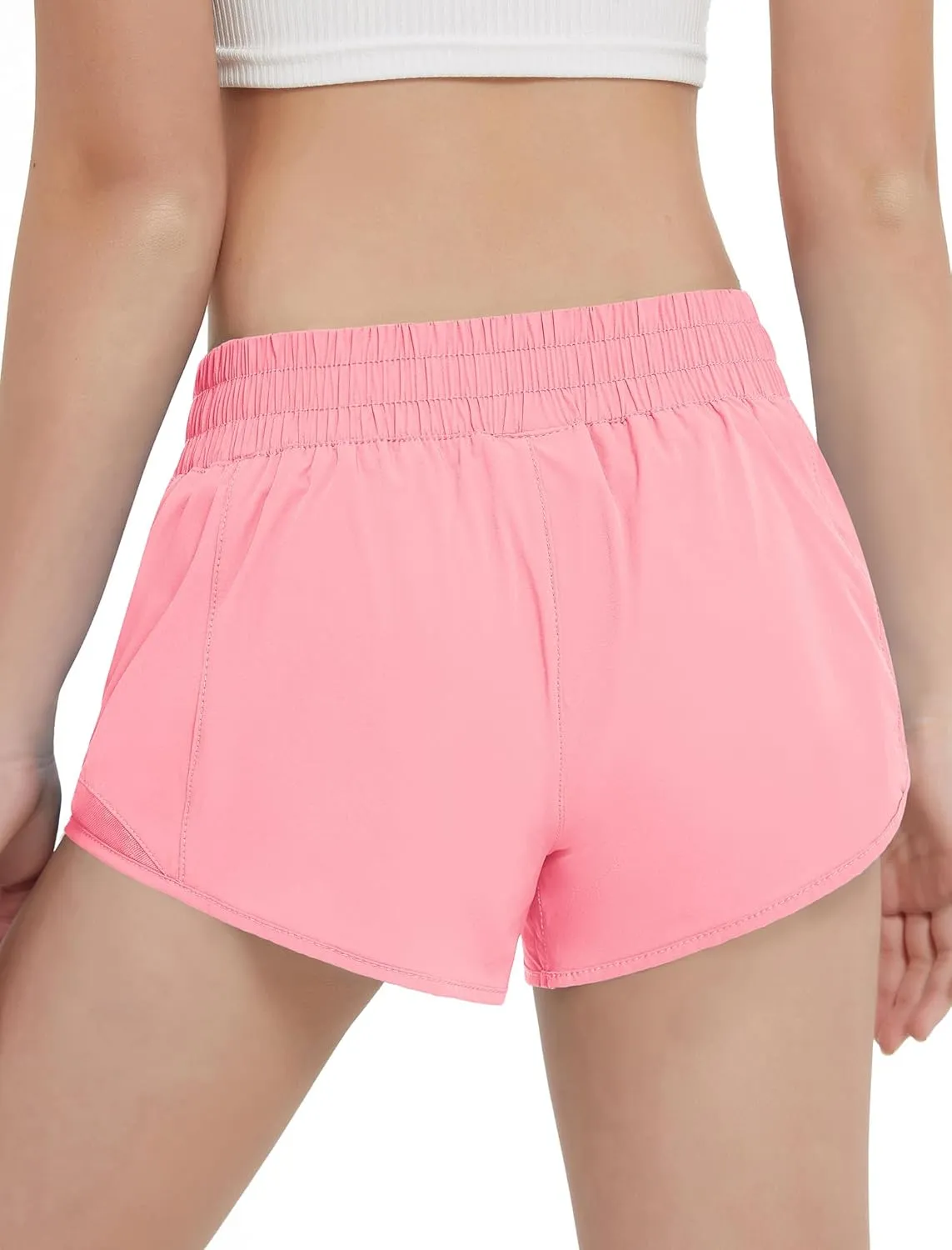 EXARUS Girls 2.5"/4" Athletic Shorts Running Workout Track with Liner Zip Pocket Lightweight Gym Sports for Kids 6-12Y