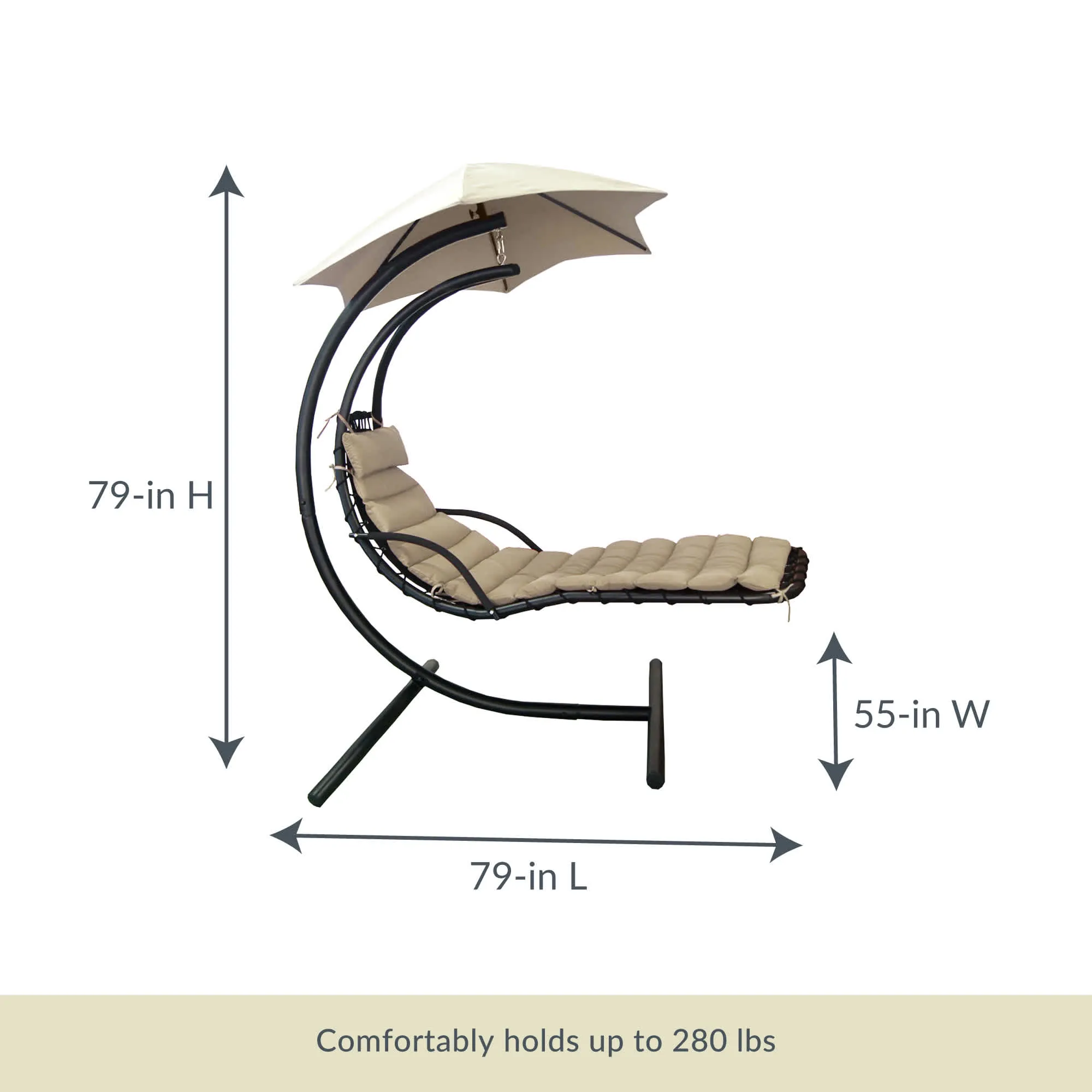 Floating Chaise Lounger with Canopy