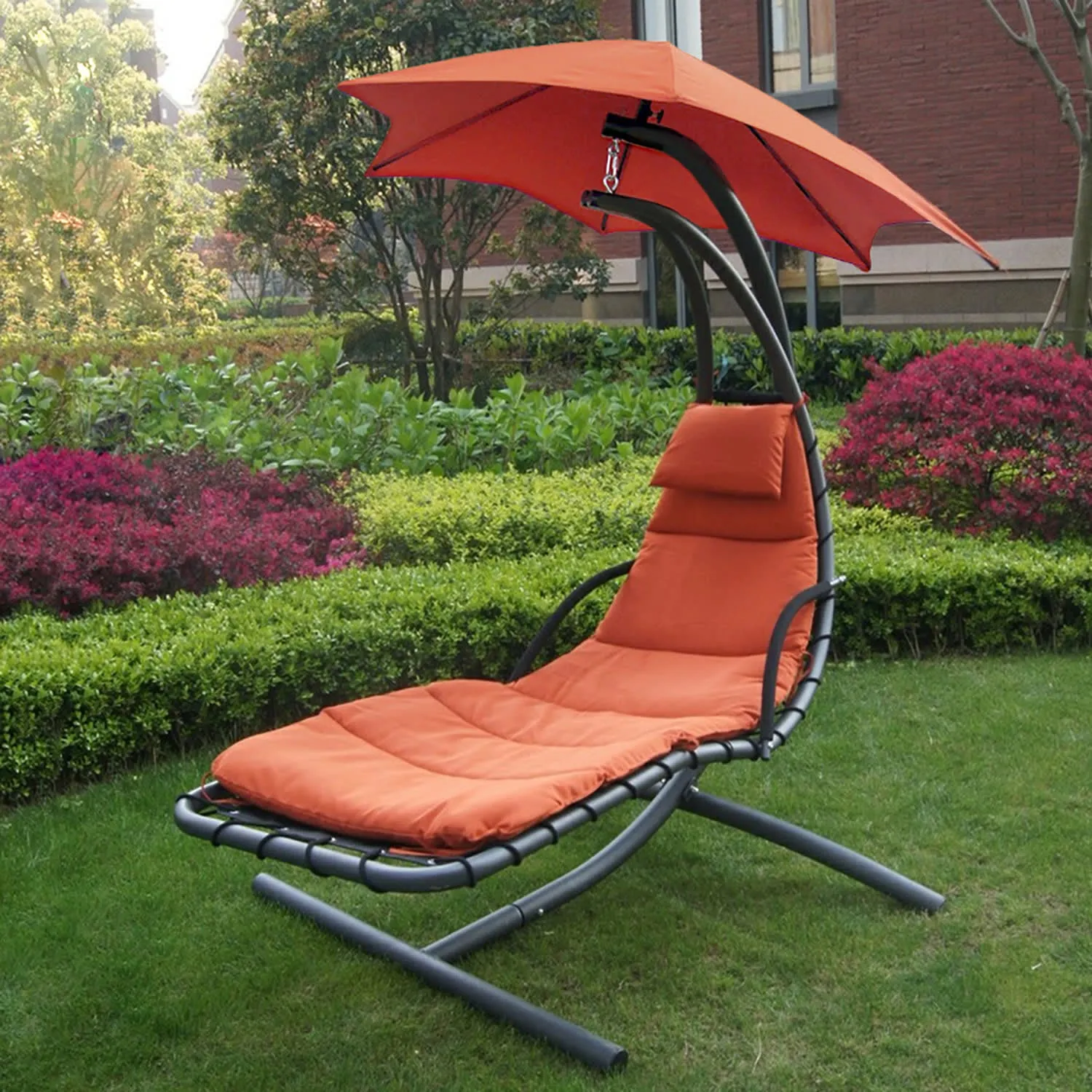 Floating Chaise Lounger with Canopy