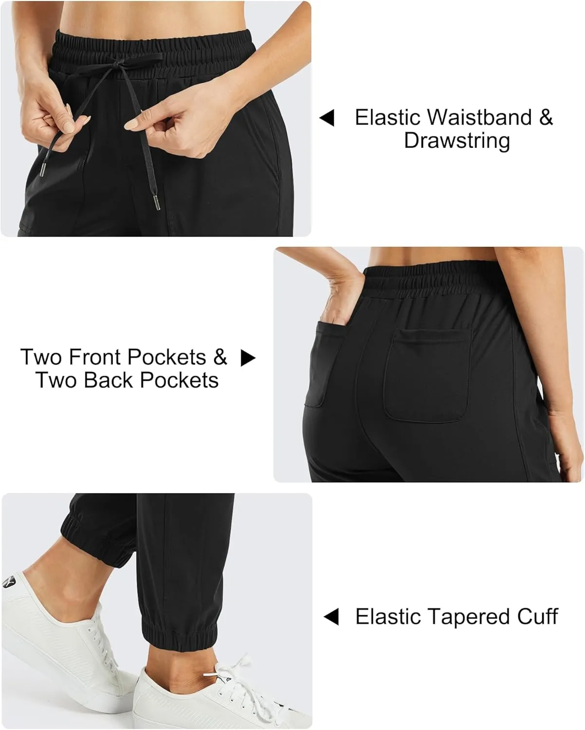 G4Free Jogger Scrubs for Women with Pockets Drawstrings Golf Athletic Pants Cinch Bottom Sweatpants Petite/Regular/Tall