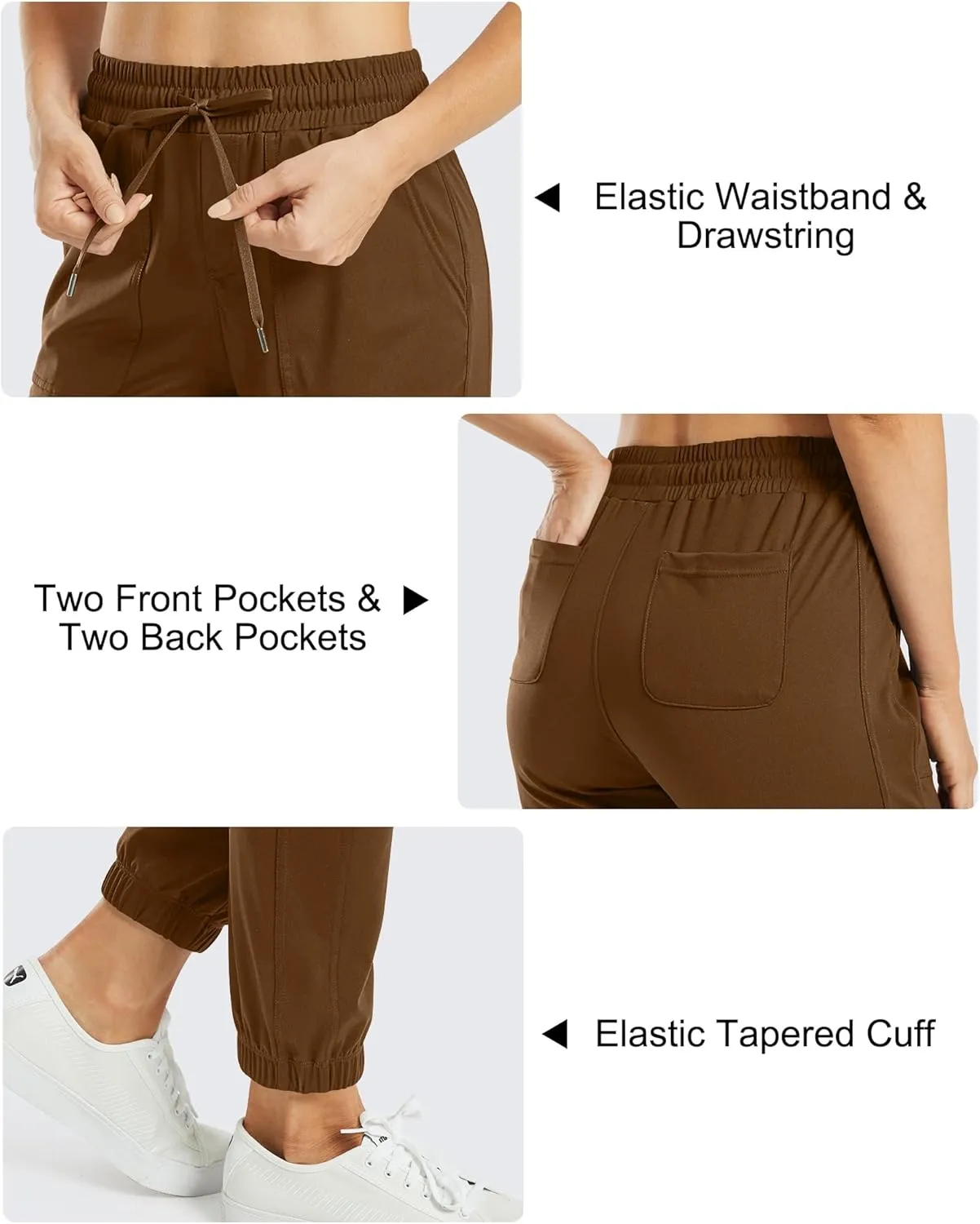 G4Free Jogger Scrubs for Women with Pockets Drawstrings Golf Athletic Pants Cinch Bottom Sweatpants Petite/Regular/Tall