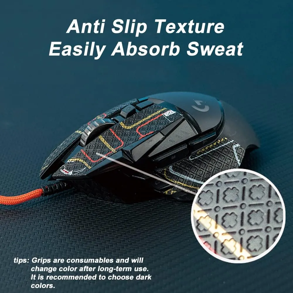Grip Tape for Razer Deathadder V3 Pro - Anti-Slip,Enhanced Control, Suck Sweat,Soft Leather,Improves FPS Gaming Grip [Pre-Cut] Black Thin 0.3mm