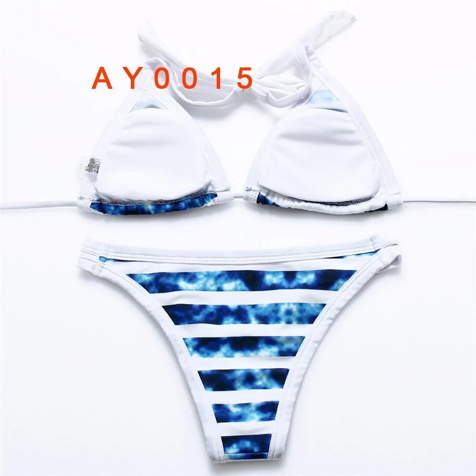 Hot Design Retro Style Simple Model Brazilian Sexy Printing Swimsuit Bikinis