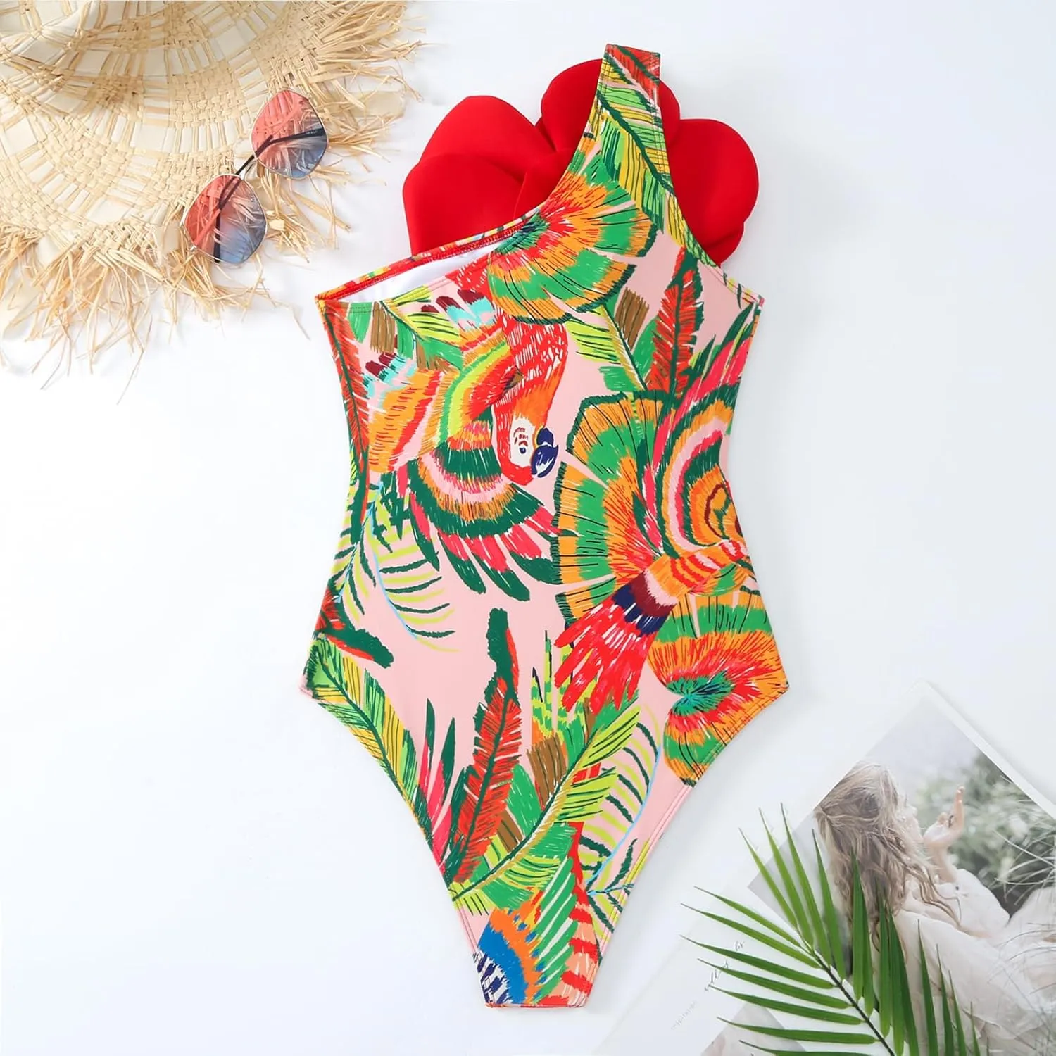 IBAKOM One Piece Swimsuit with Cover Ups Women Push Up Two Pieces Bathing Suit Sexy Bikini Set Wrap Skirt Swimwear Sarong