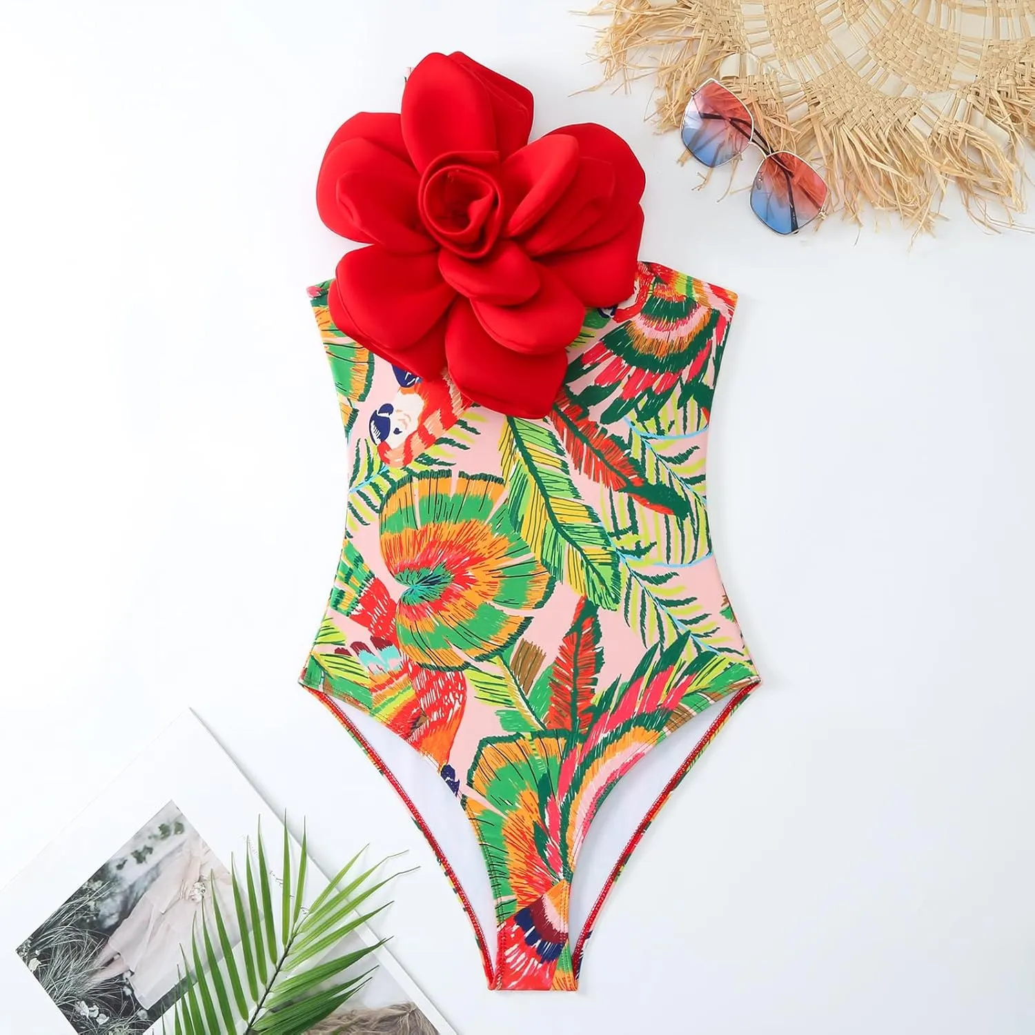 IBAKOM One Piece Swimsuit with Cover Ups Women Push Up Two Pieces Bathing Suit Sexy Bikini Set Wrap Skirt Swimwear Sarong