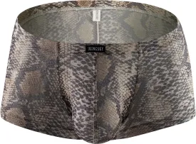 IKINGSKY Men's Snake Skin Pattern Boxer Briefs Breathable Bulge Shorts Underwear Sexy Low Rise Trunk Under Panties