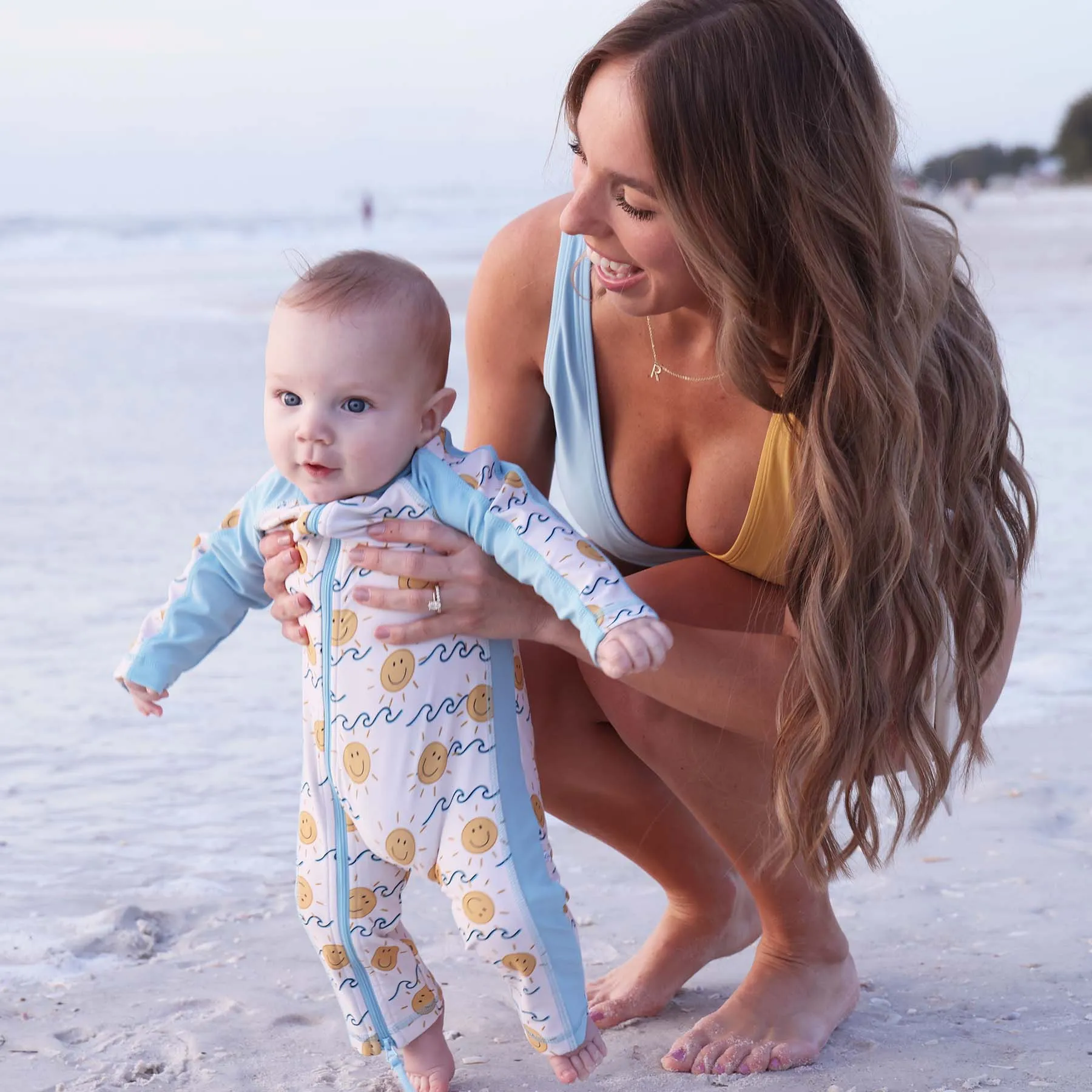 Long Sleeve Rash Guard Swim Romper Full Length | Sun's Out