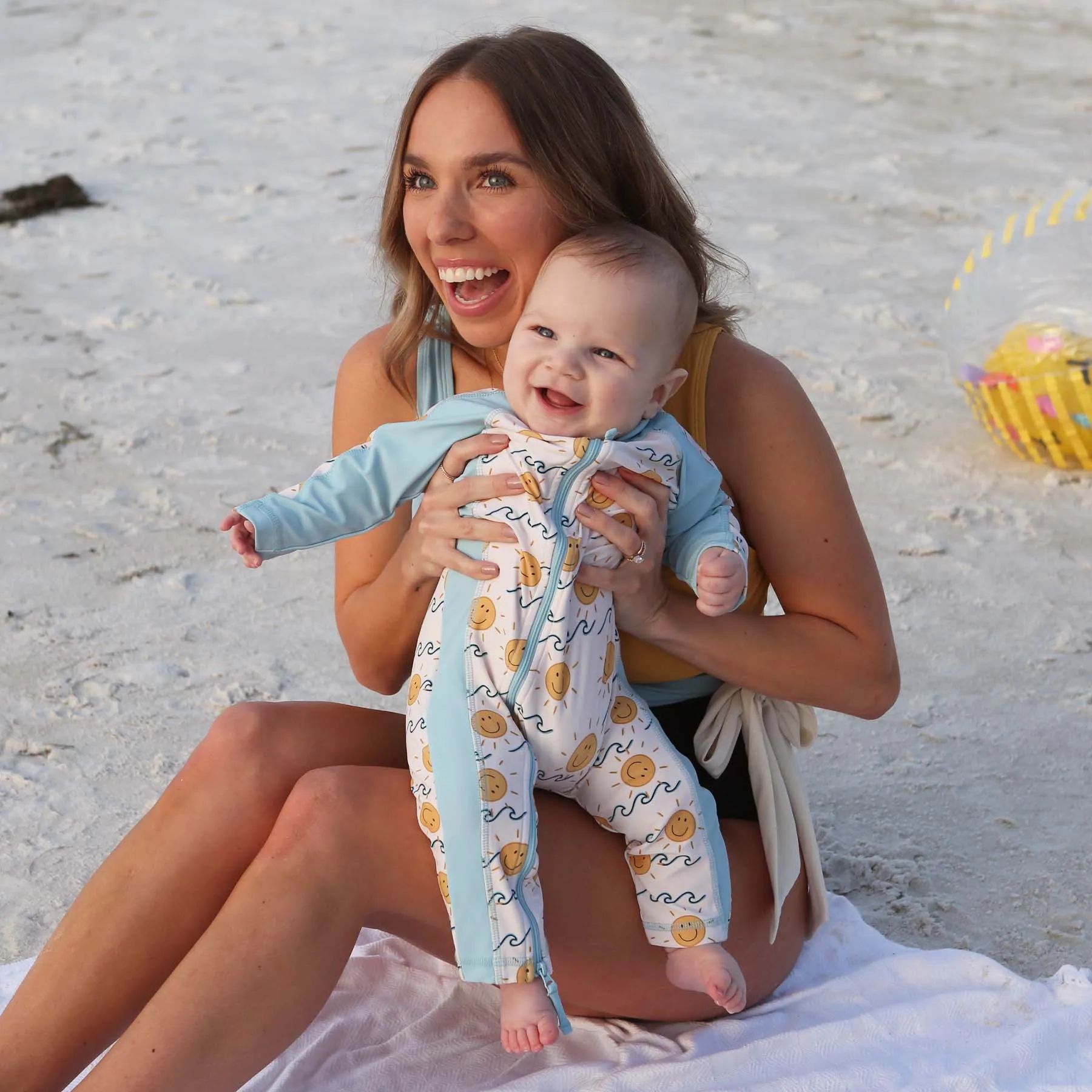 Long Sleeve Rash Guard Swim Romper Full Length | Sun's Out