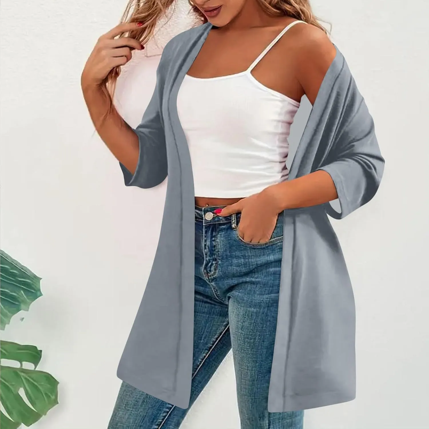 Longer Length Cardigans for Women for Women Casual Half Sleeve Duster Coats Lightweight Summer Sun Protection Cover Up