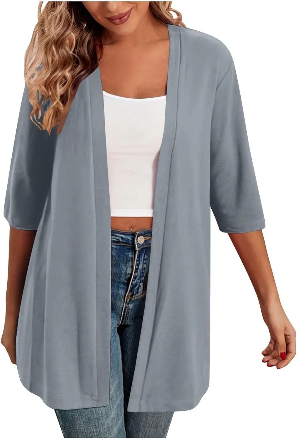 Longer Length Cardigans for Women for Women Casual Half Sleeve Duster Coats Lightweight Summer Sun Protection Cover Up