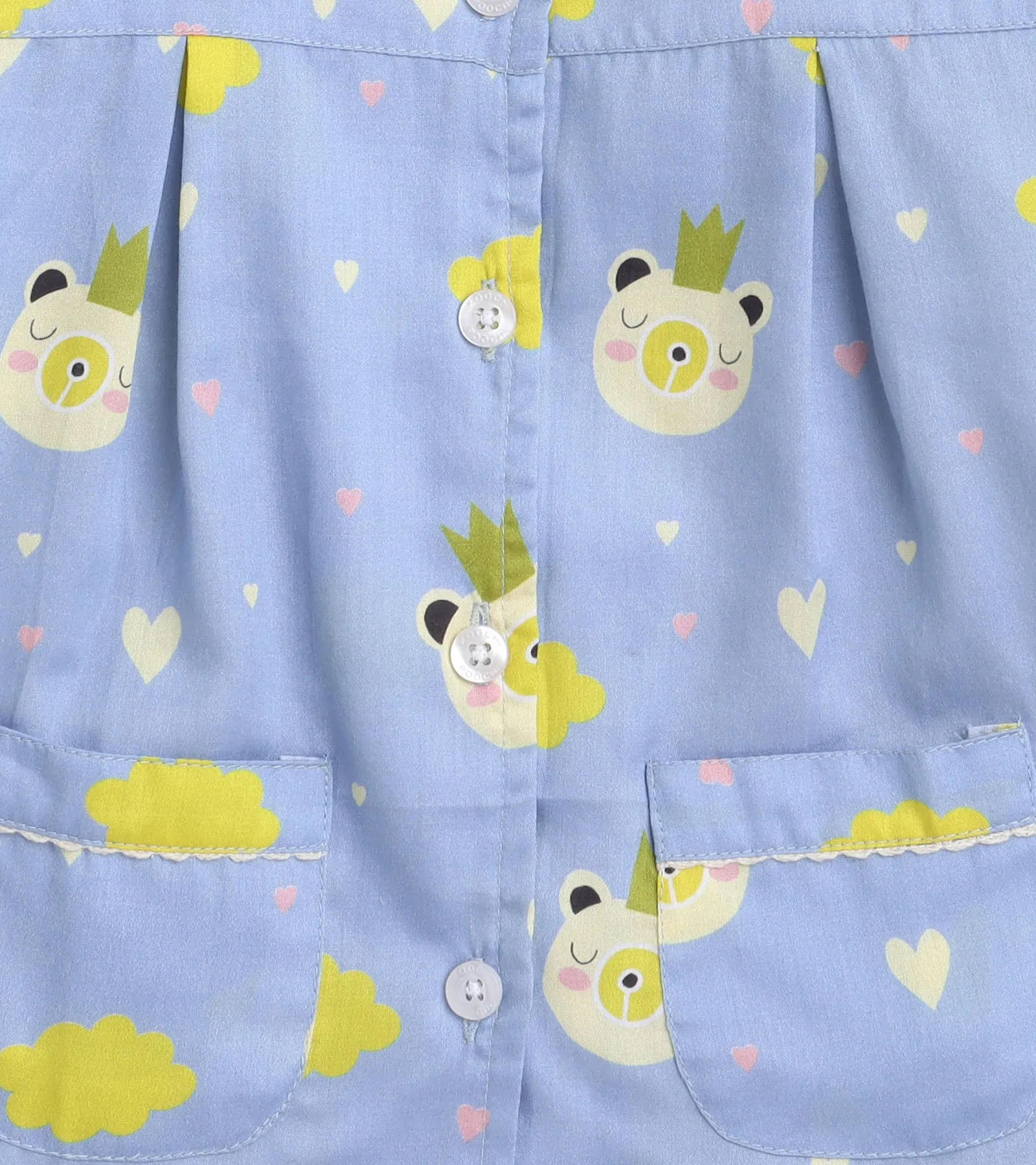 Love Cloud Printed Girls Night Suit Set