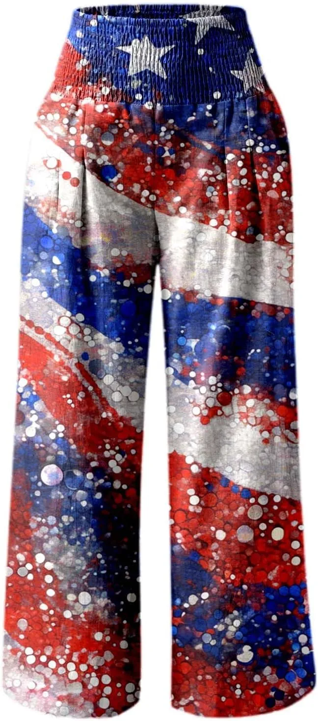 MBJ Women's Casual Comfy Solid/Tie Dye Wide Leg Palazzo Pants (XS~5XL) Lounger Pants for Women Plus Size