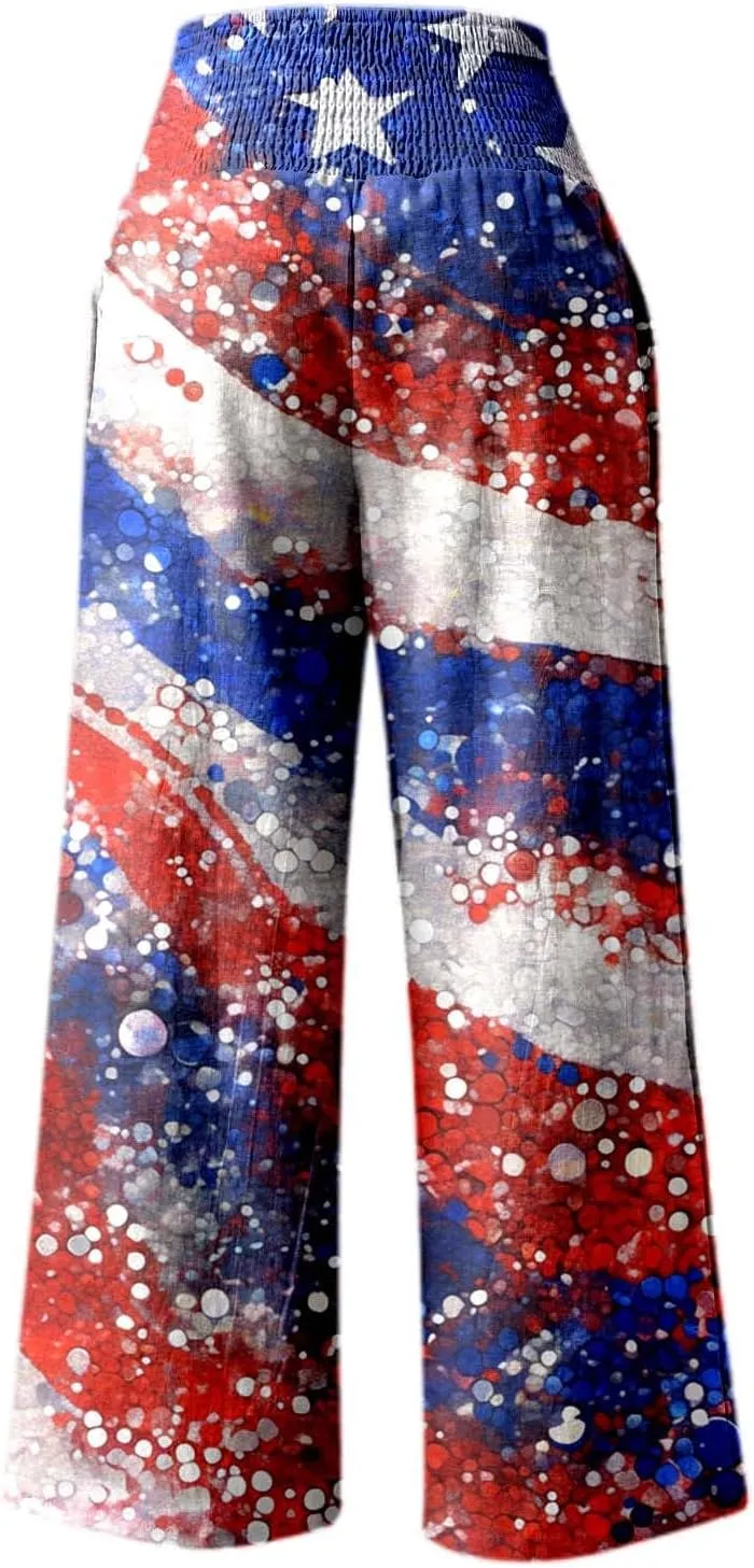 MBJ Women's Casual Comfy Solid/Tie Dye Wide Leg Palazzo Pants (XS~5XL) Lounger Pants for Women Plus Size