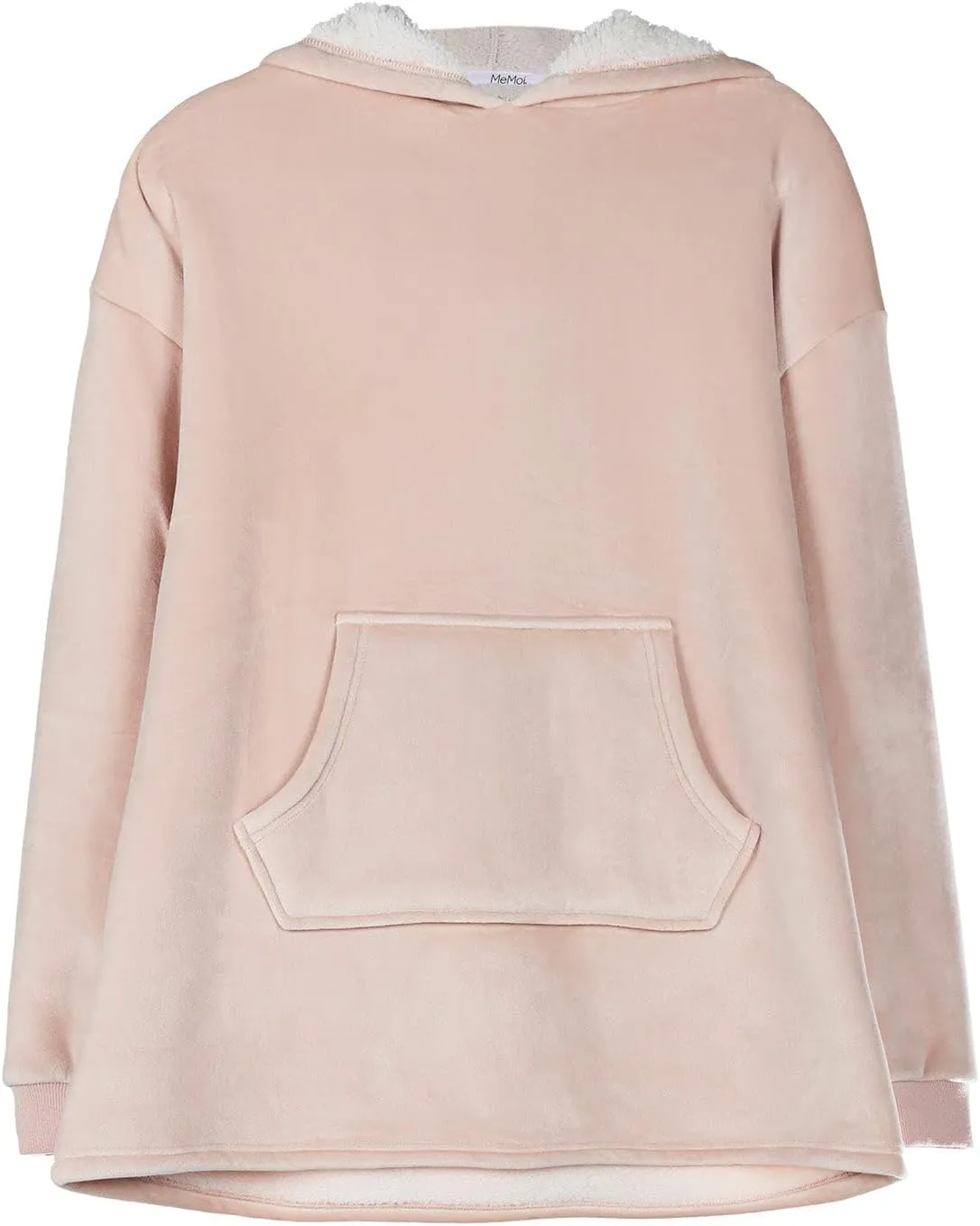 MeMoi Women's Sherpa-Lined Soft Velour Hooded Lounge Top