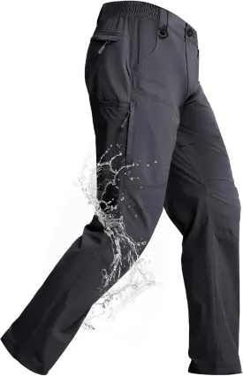 Mens Hiking Pants Lightweight Cargo Work Tactical Nylon Stretch Waterproof Quick Dry Fishing Travel Outdoor 6 Pockets