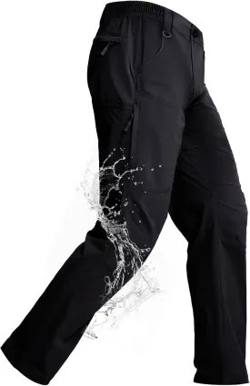 Mens Hiking Pants Lightweight Cargo Work Tactical Nylon Stretch Waterproof Quick Dry Fishing Travel Outdoor 6 Pockets