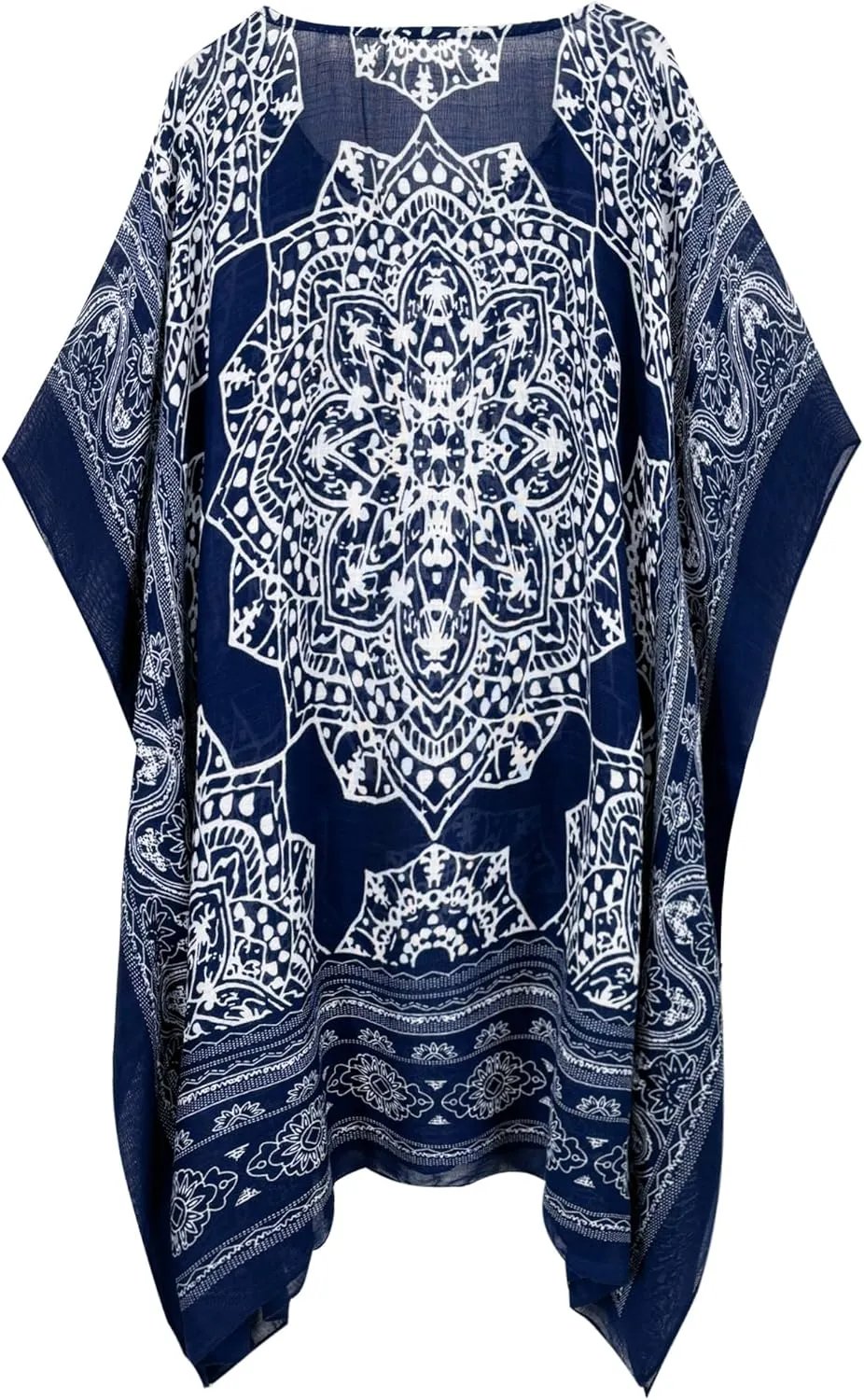Moss Rose Women's Beach Kaftan Dresses Kimono Swimsuit Cover up for Bathing Suit with Floral Pattern