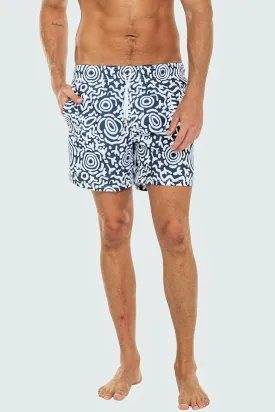 Ortc MENS NGARRINDJERI DREAMING SWIM SHORTS - BLUE WHITE