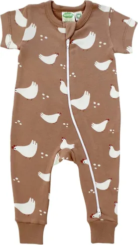 PARADE Organic Signature Print '2-Way' Zip Romper Short Sleeve