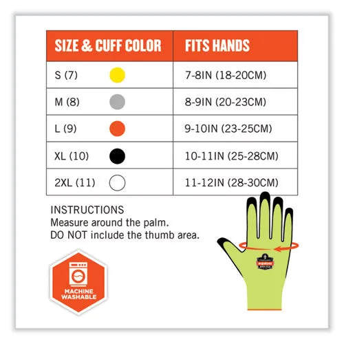 Proflex 7021 Hi-vis Nitrile-coated Cr Gloves, Lime, Small, Pair