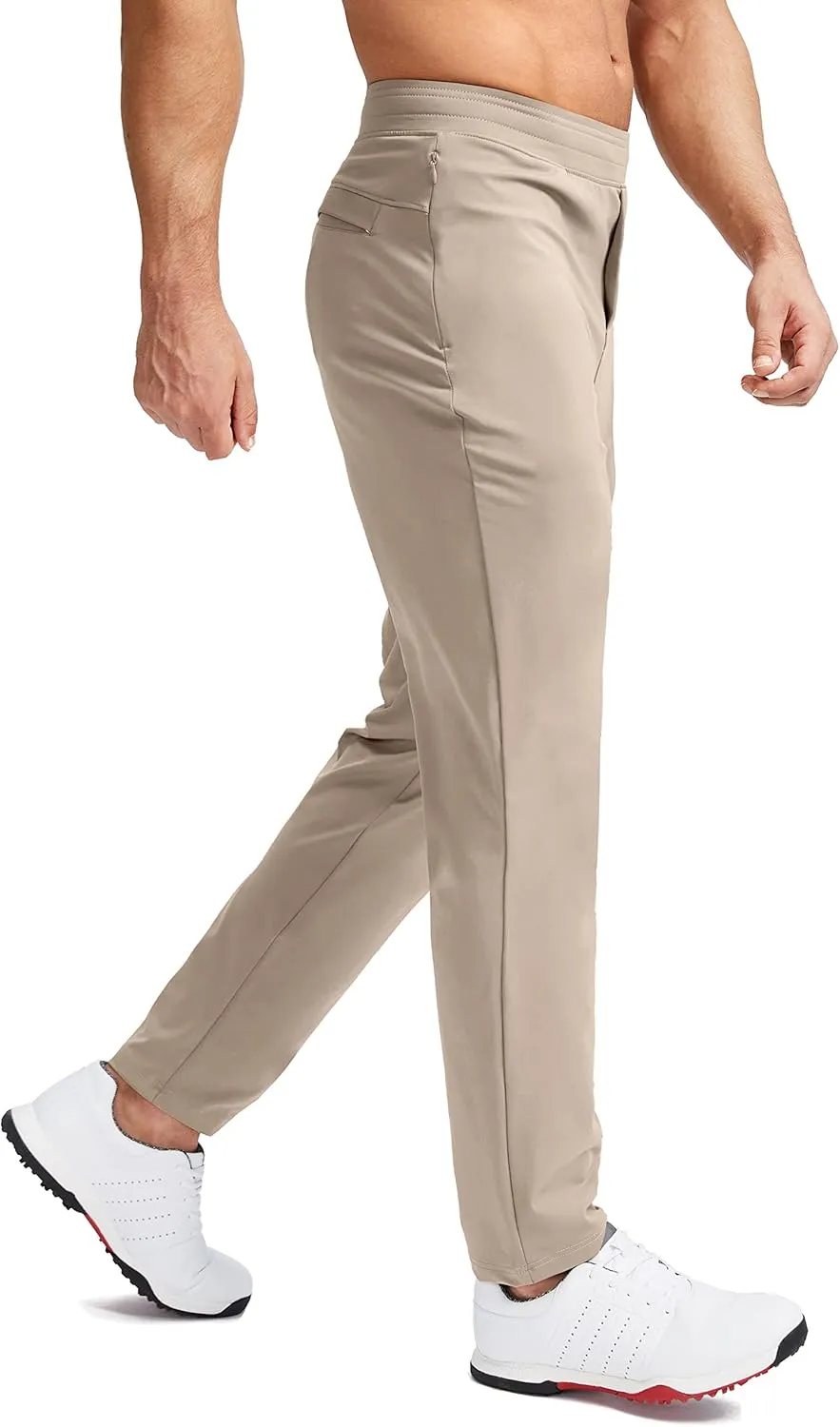 Pudolla Men's Golf Pants Stretch Sweatpants with Zipper Pockets Slim Fit Work Casual Joggers Pants for Men