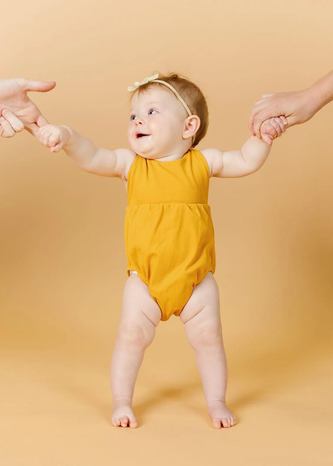 Ribbed Golden | Baby Romper One-Piece