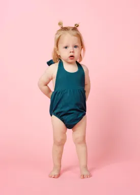 Ribbed Midnight Teal | Baby Romper One-Piece