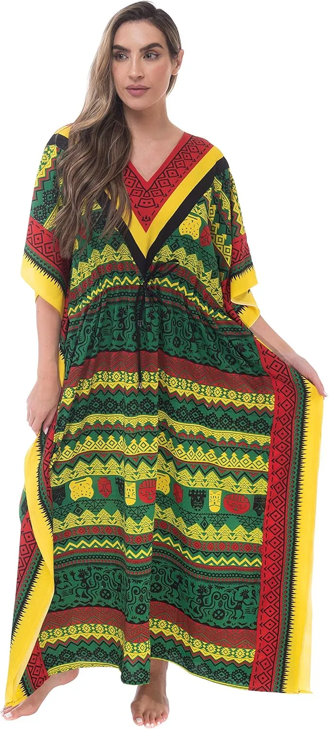 Riviera Sun African Print Dashiki Maxi Caftan for Women