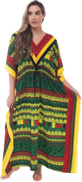 Riviera Sun African Print Dashiki Maxi Caftan for Women