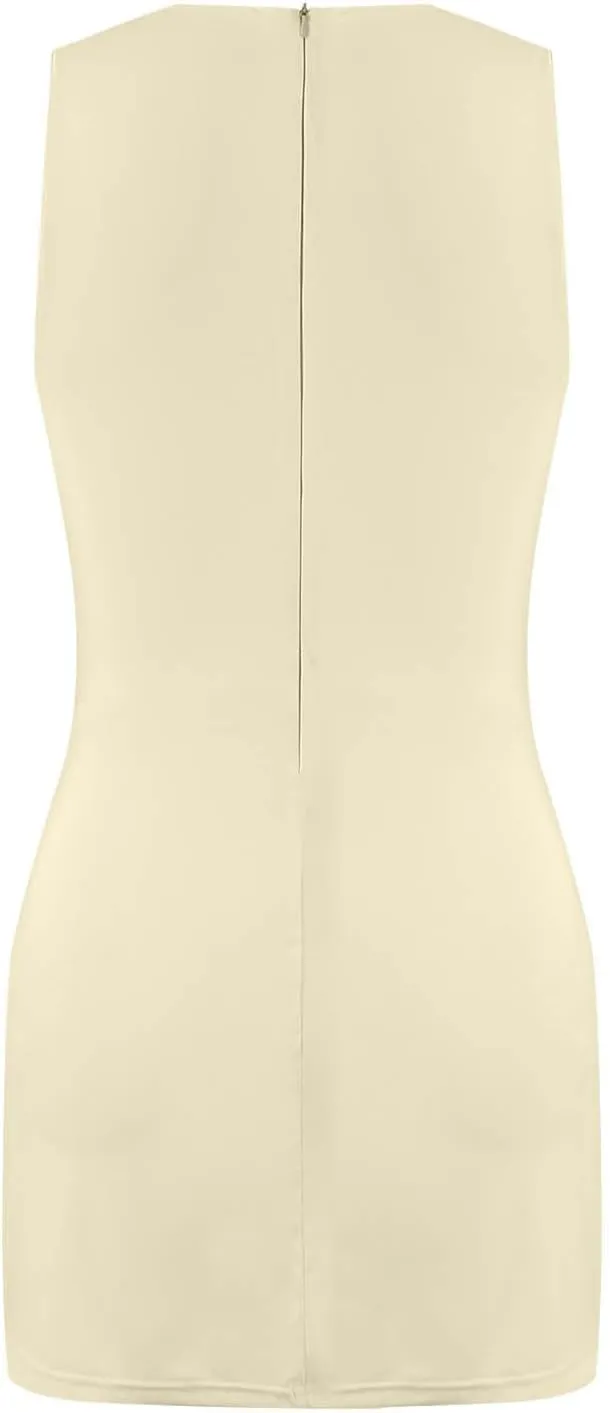 Skort Dress for Women Sleeveless Bodycon Side Slit Mini Tennis Dress with Shorts Cute Summer Active Comfy Shift Dresses