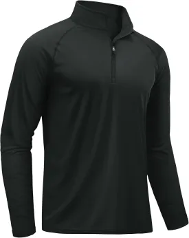 TACVASEN Men's Long Sleeve Athletic Shirts 1/4 Pullover Zip Sun Protection Rash Guard UPF 50  Outdoor Running T-Shirts