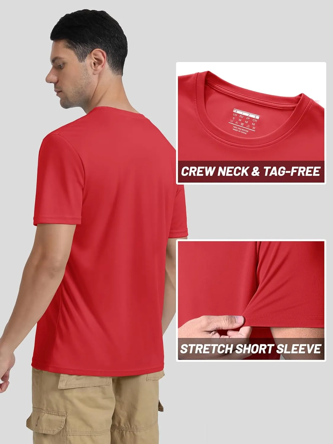 TACVASEN Swim Shirts for Men Rash Guard SPF Short Sleeve Sun T-Shirt UPF 50 Quick Dry Lightweight Fishing Water Shirt