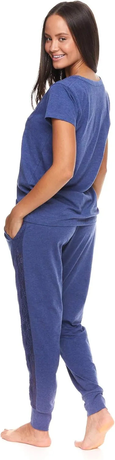 U.S. Polo Assn. Womens Pajama Set with Pockets - Short Sleeve Shirt and Pajama Pants Pj Set
