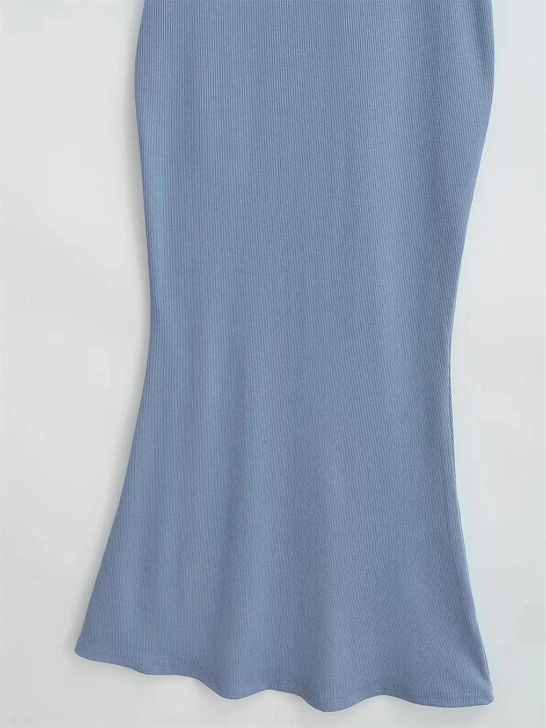Women's Turtleneck Sleeveless Knitted Dress Slim Fit Stretch Solid Color Trumpet Fishtail Midi Dress